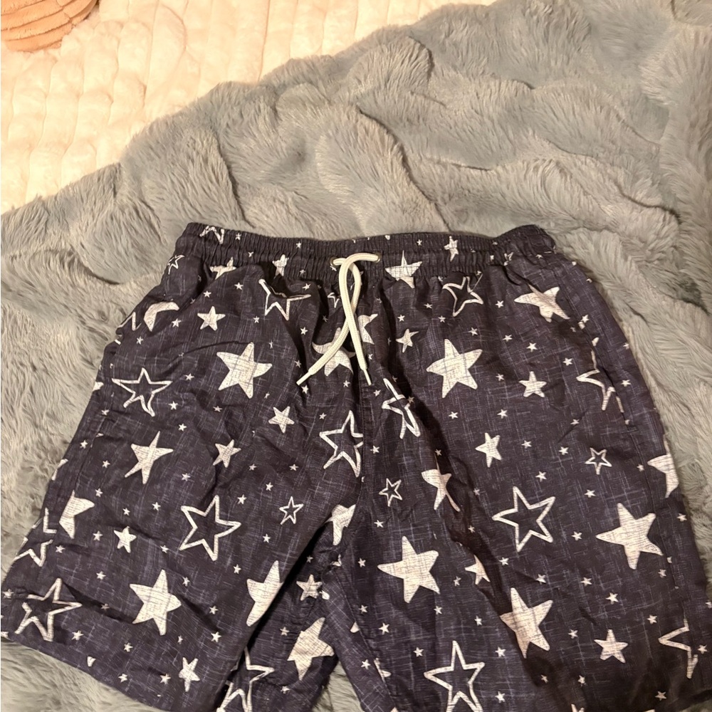 Kids Star Patterned Shorts - Navy